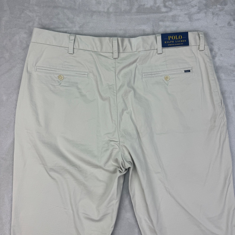 Polo Ralph Lauren Chino Pants Men 40x30 Tan Straight Stretch Classic New Preppy - Picture 11 of 13